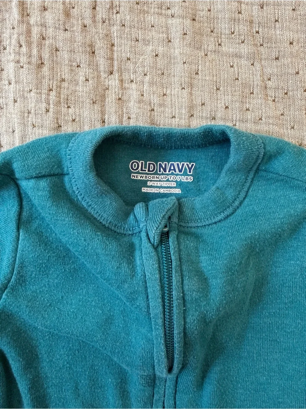 Old Navy Teal Footed Baby One-Piece Zipper Pajamas
